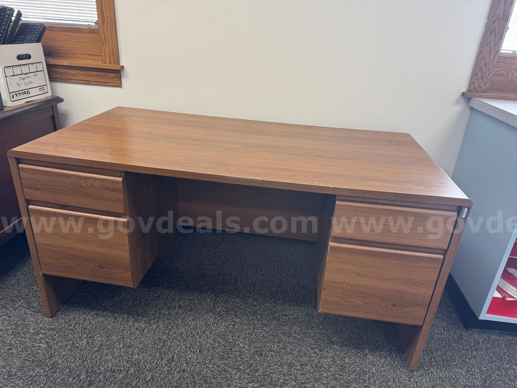 Wooden Desk with Drawers