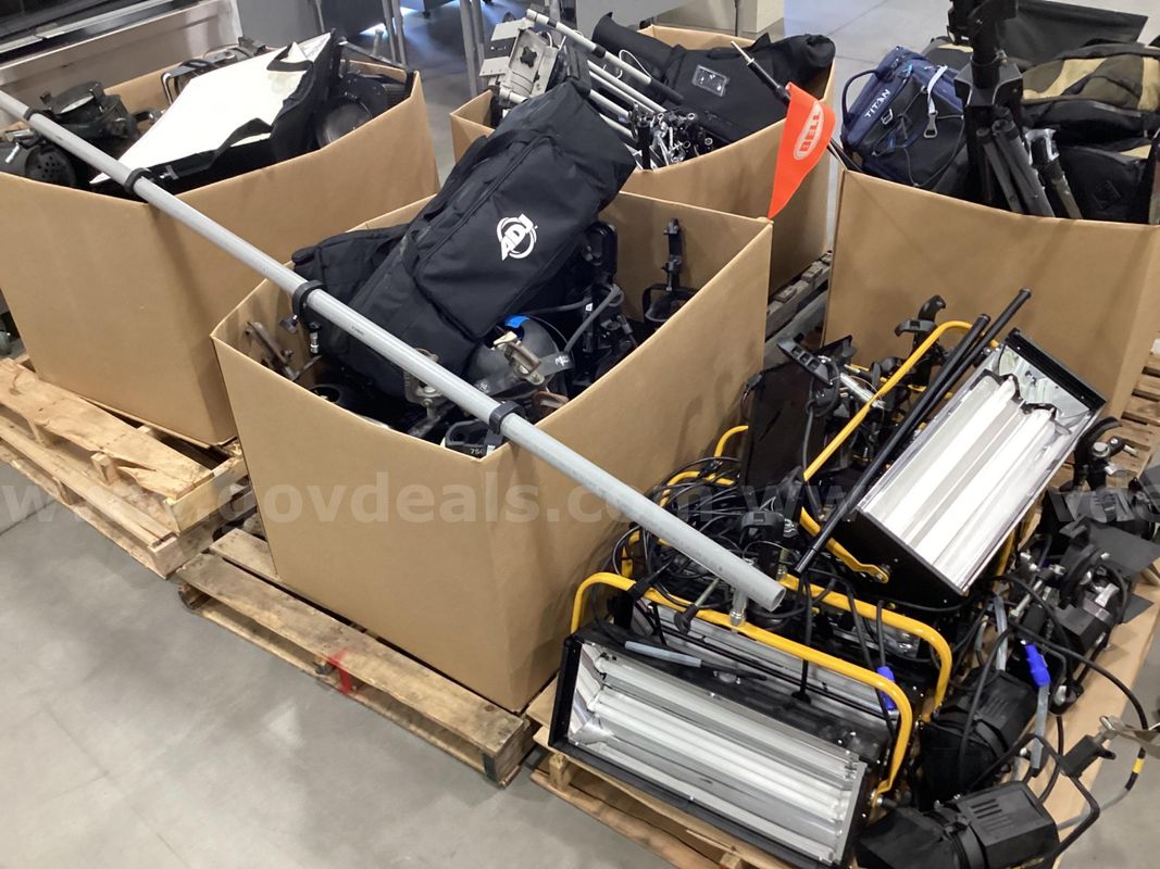 Miscellaneous lights, bags, and tripods