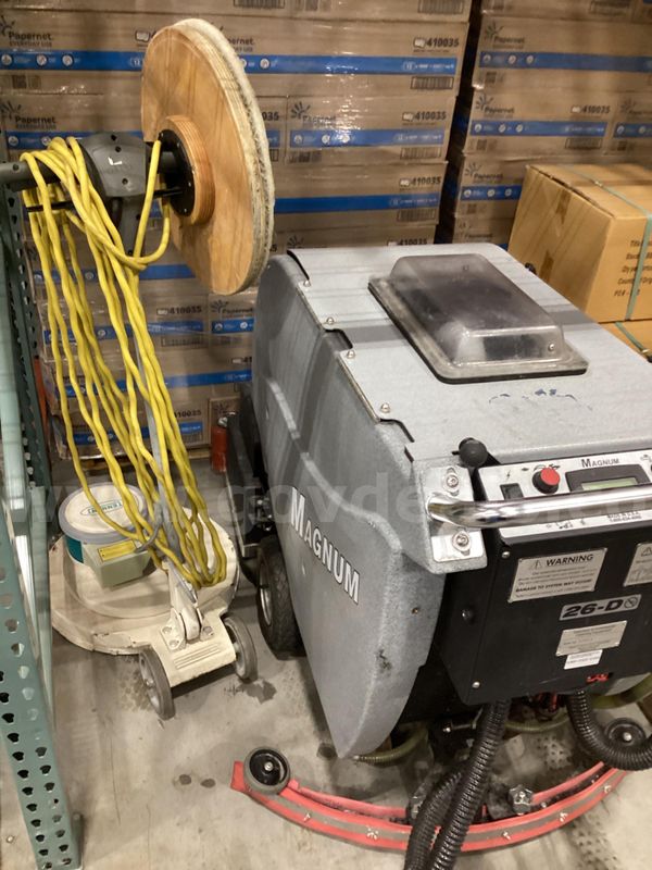 Magnum scrubber and Tennant floor machine