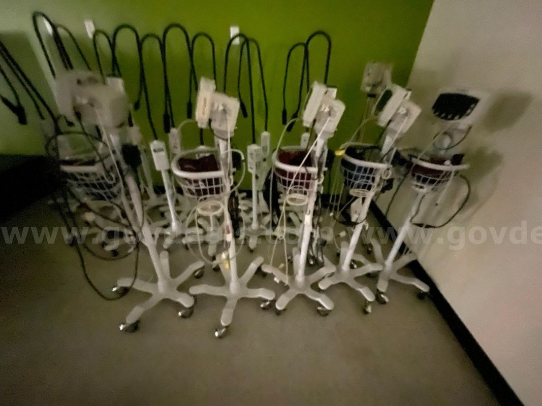Exam lights, BP Monitors, Colposcope, Trophon, and Respirators