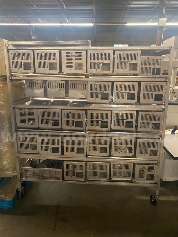 Laboratory Animal Cages on Portable Cart