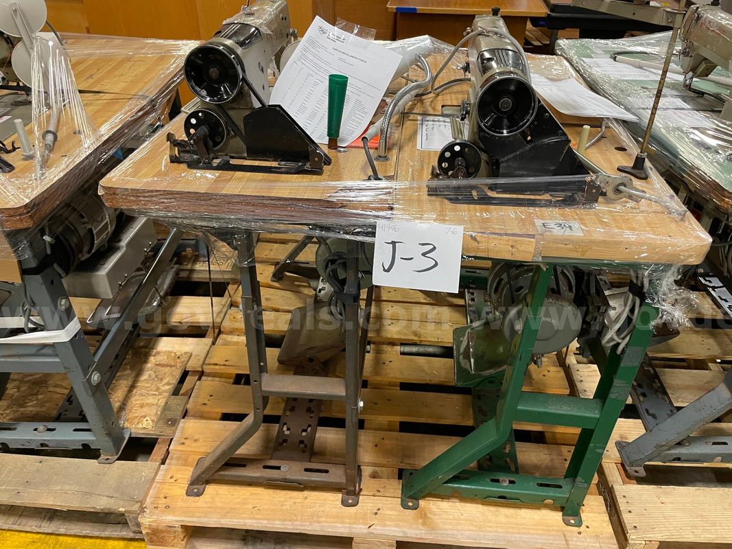 Lot of (2) Commercial Sewing Machines with Tables