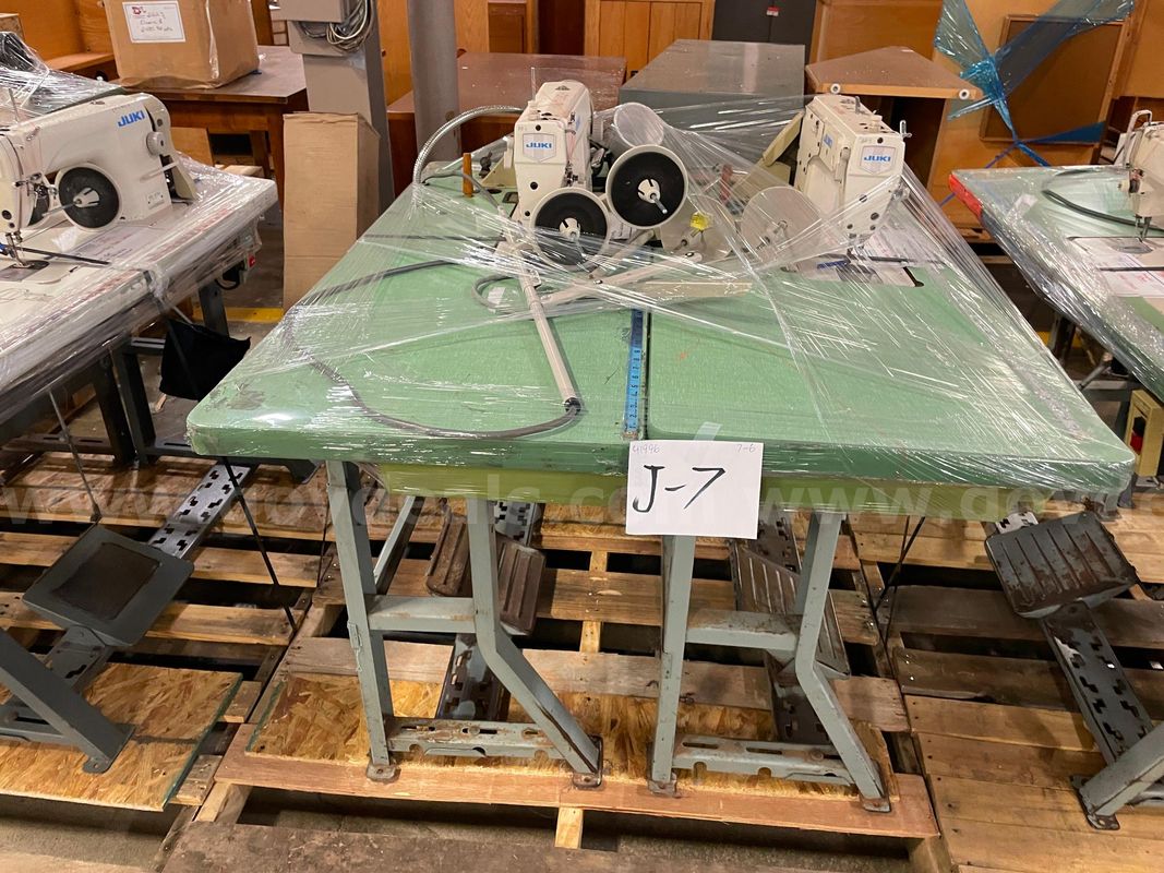 Lot of (2) Commercial Sewing Machines with Tables