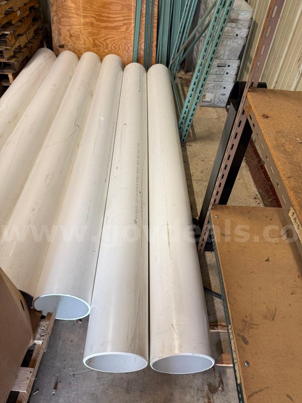PVC Pipe - 6 lengths of 10 inch wide by 10 feet long pipe plus fitting and couplings