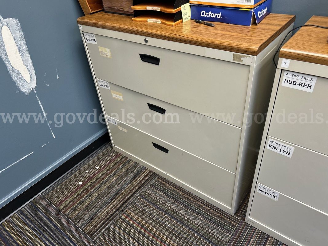 (3) HON Lateral Filing Cabinets