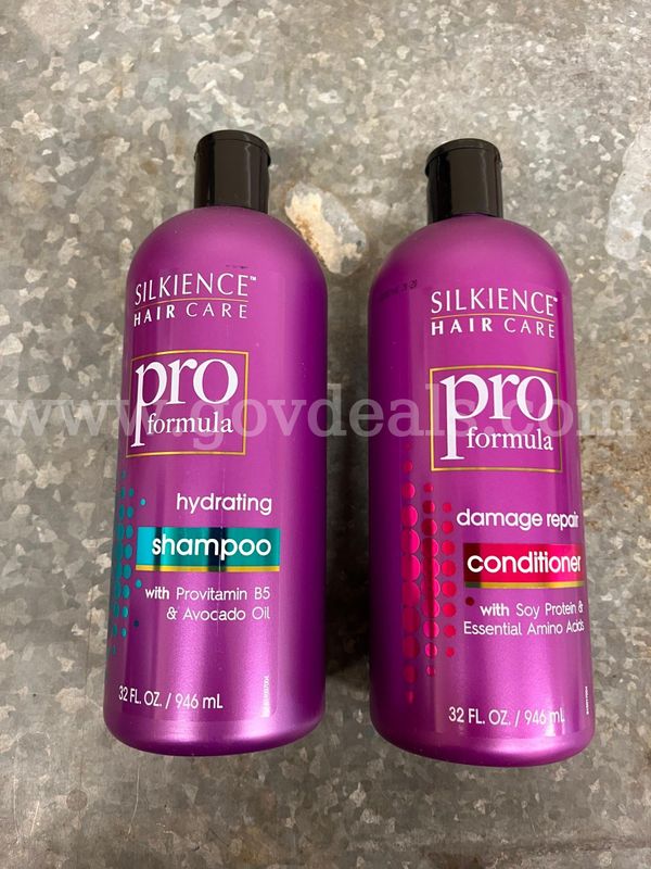 Silkience Pro Formula 32 ounce bottles of hydrating shampoo and damage repair conditioner