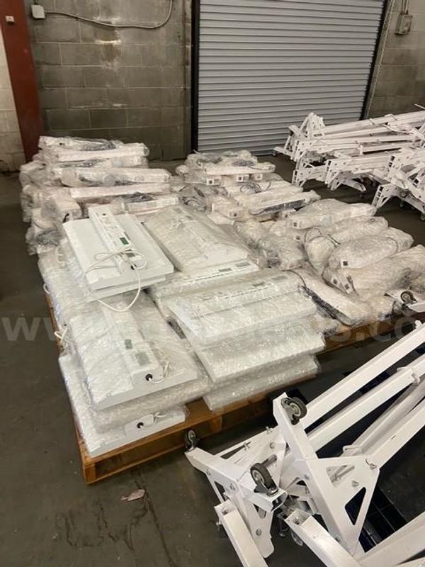 Overbed Stand With Light And Power Supply 1 Lot
