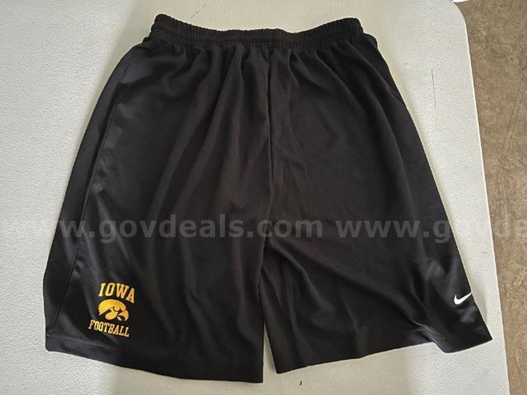 Lot of 2, Nike "U of I" Football Shorts, Black in color. Size: M