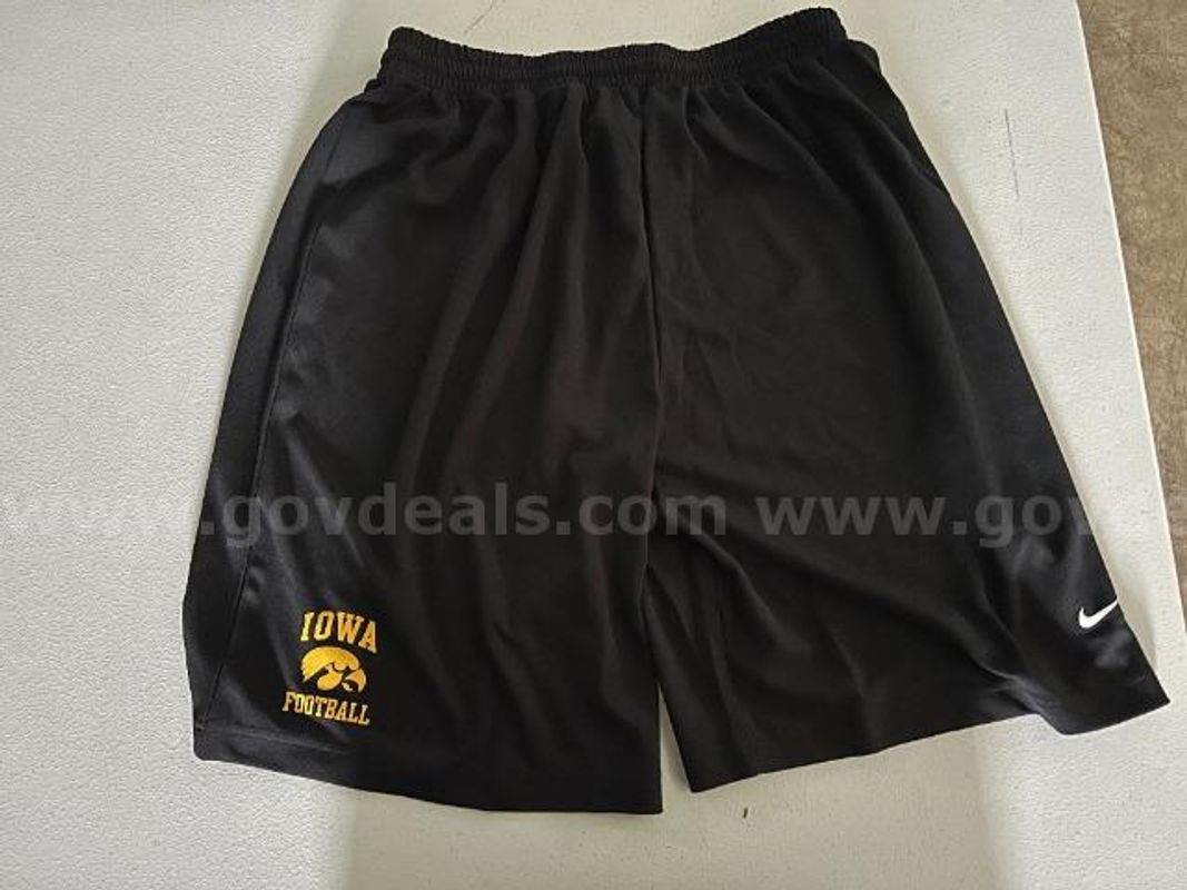 Lot of 2, Nike "U of I" Football Shorts, Black in color. Size: M