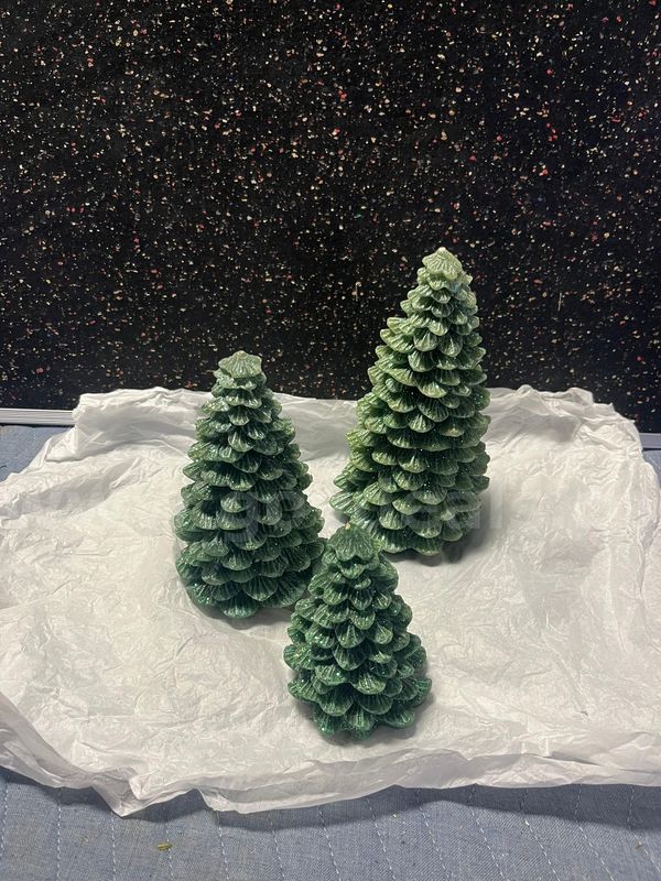 MSU Lot # 9027-Set of 3 Christmas Tree Candles