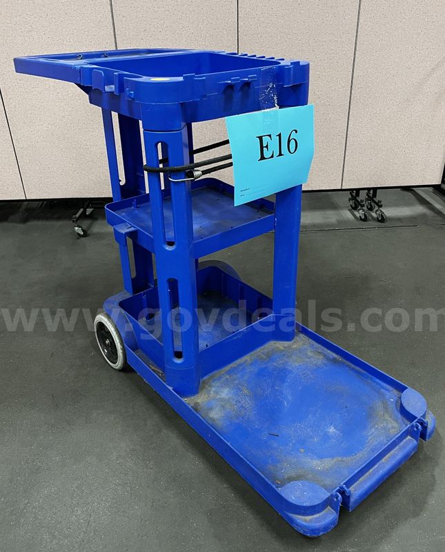 **** Heavy-Duty Blue Custodial-Janitorial Cart **** (I)