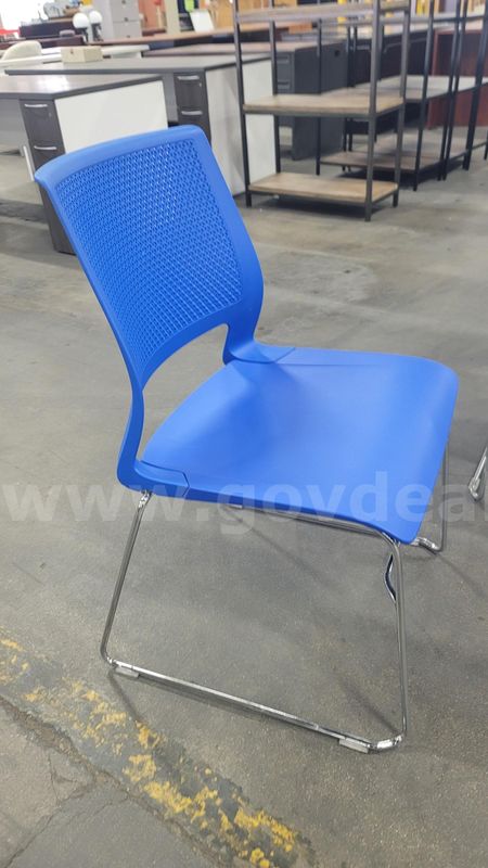 **** 33 Inches Chrome Sled Base Chair With Perforated Seatback Set Of 3 ****