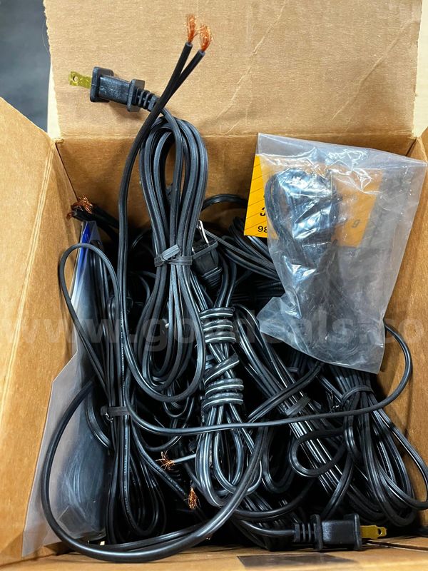 **** Assorted 6 Ft. 2-Prong Cables (1 Box) **** (I)
