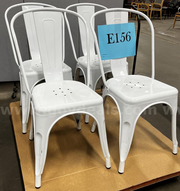 **** White Stackable Galvanized Steel Chairs **** (I)