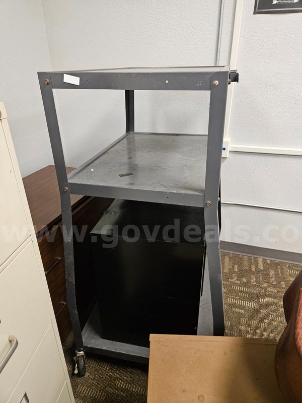 Rolling A/V Utility Cart with Power Strip – 3 Shelf