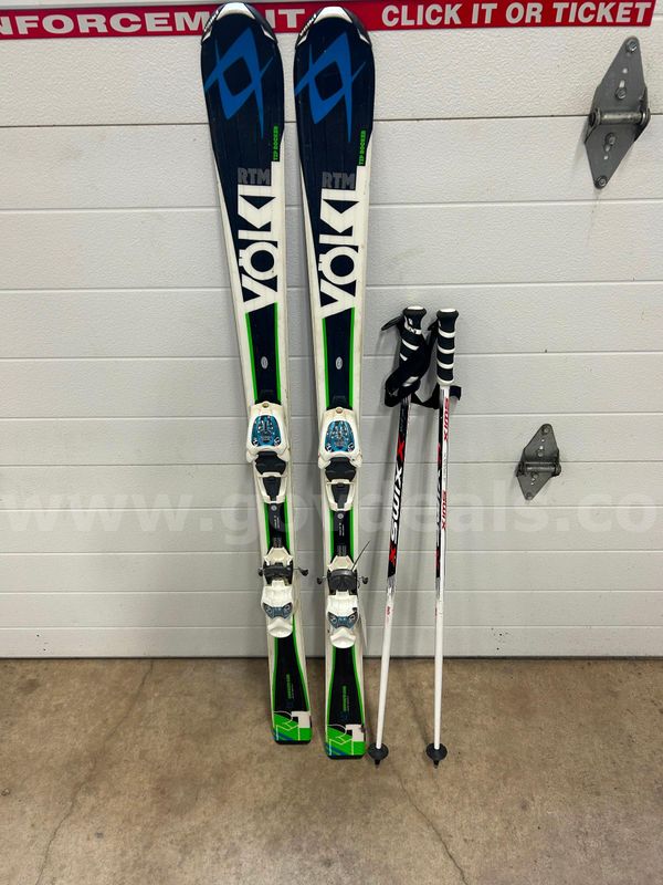 children's Volkl snow skis with poles