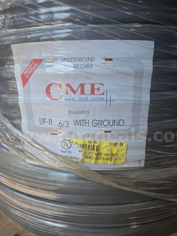 Twelve(12) Rolls of 500 ft 6-3 UF CU with ground