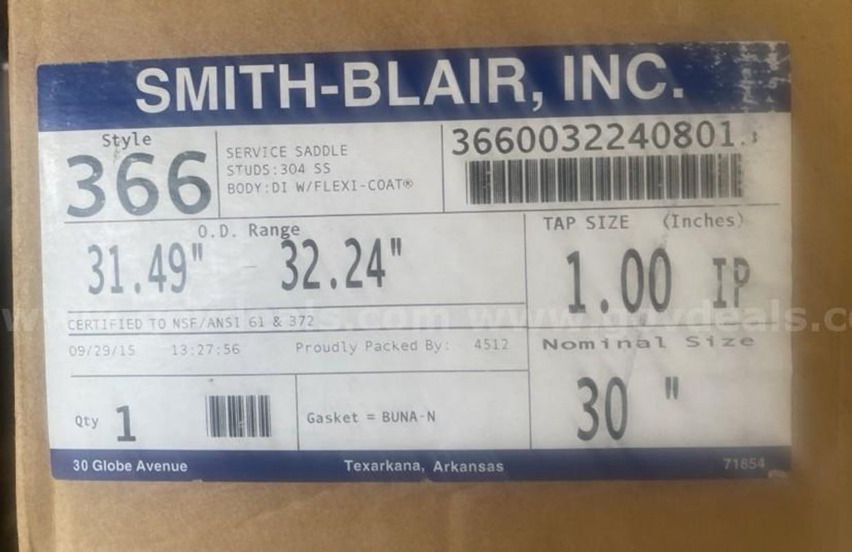 30x1" IP Tapping Saddles (Quantity: 2)