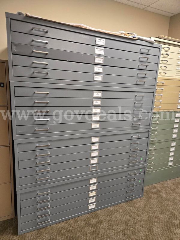 Lot of Flat Filing Cabinets