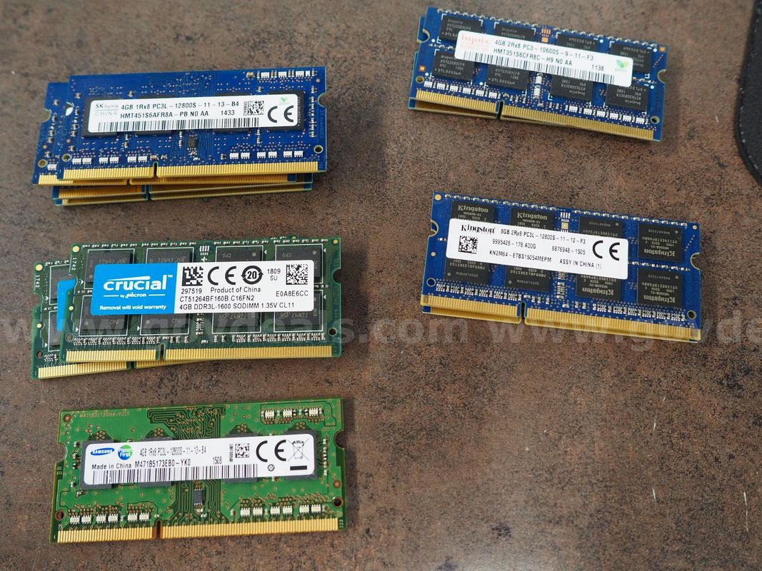 Lot of 11 Assorted SO-DIMM RAM PC3