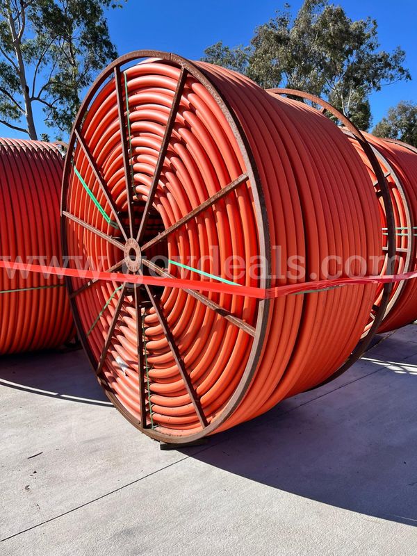 128 Reels UPS 2" Alternate SDR 11 Conduit, 102" reel, Orange w/ Green Stripe