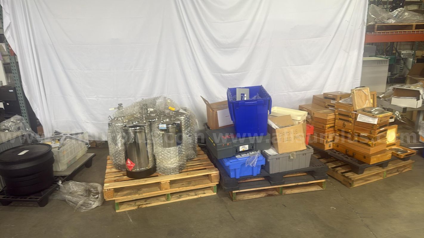 4 Pallets Bosch 400 Encapsulator Change Parts Lot  Turret Plates & Accessories, Stainless Steel