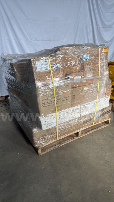 Pallet of RemPhos, Cooper 49W LED Commercial Fixtures & Pelco Wiring, 120-277V, 4000K, 18+ Units
