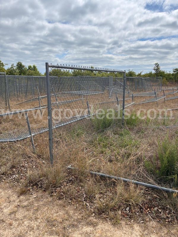 Lot of (10) Free-Standing Chain Link Fence Panels - 10' Wide x 6' High