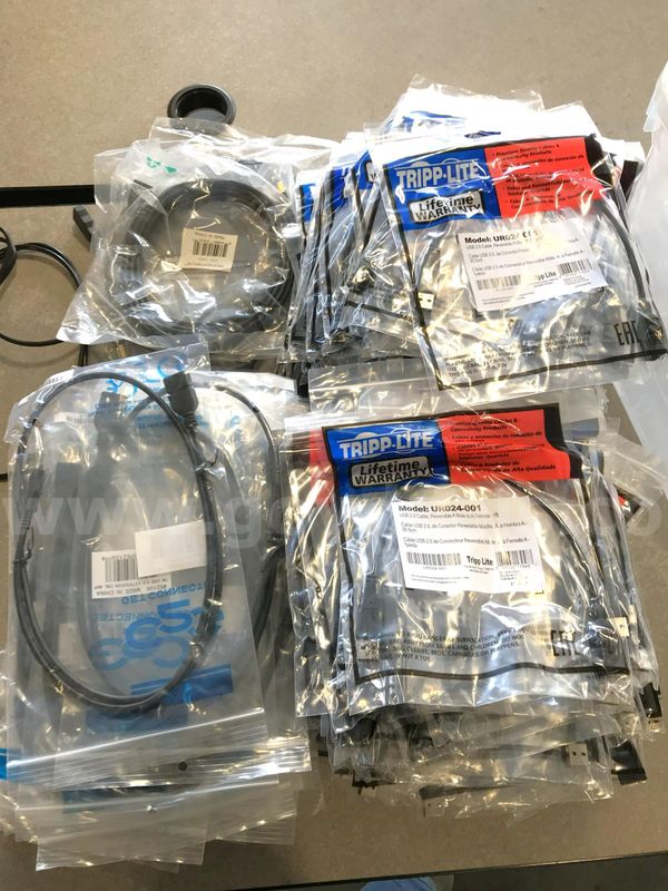 The lot is for a bucket of USB-to-USB extensions. (S2)