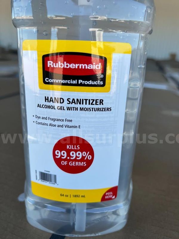 40 PALLETS Rubbermaid Commercial Table Top Gel Hand Sanitizer 64 Oz Pump Bottle