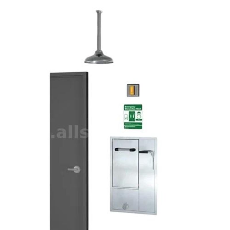Guardian GBF2152 Recessed Lab Safety Station with Drain Pan & Daylight Drain