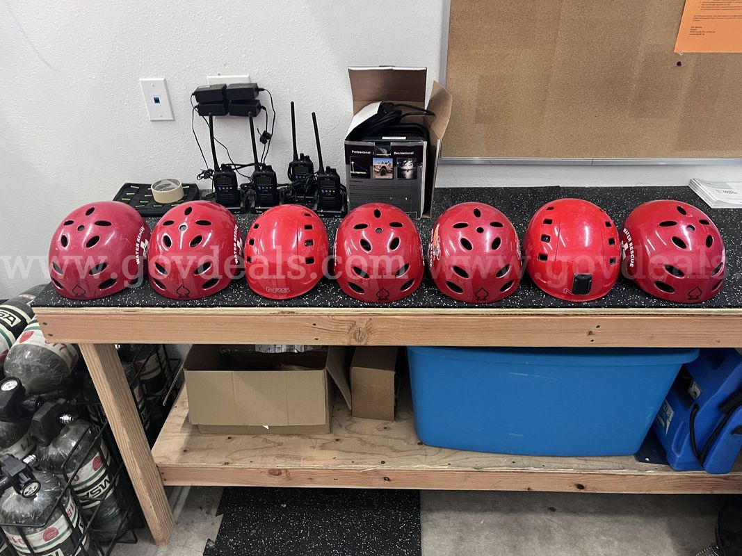Lot of 7 ProTec and NRS Helmets (Red)