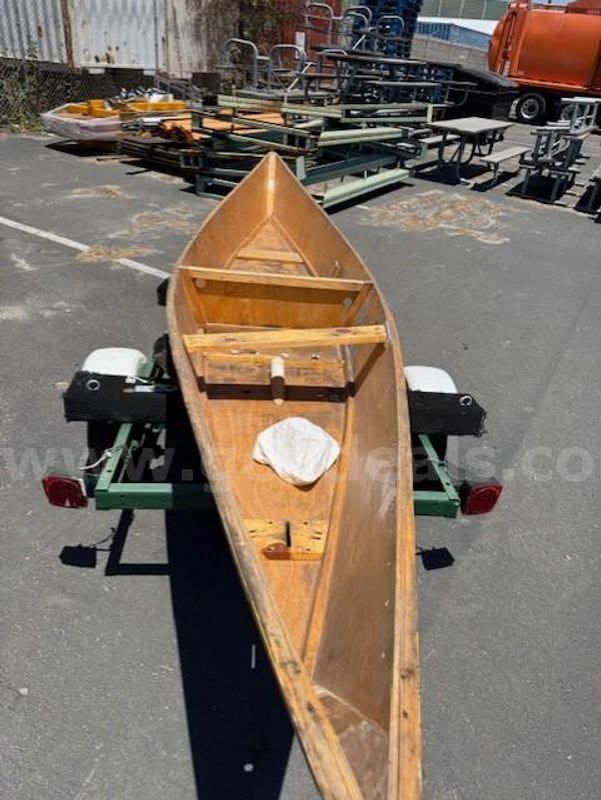 Yellow canoe with trailor