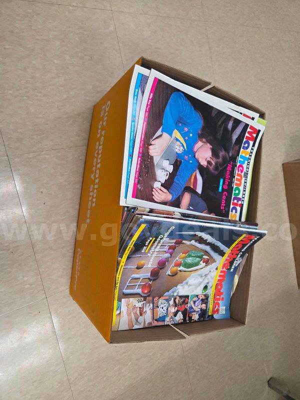 Box full of Teaching Children Mathematics Magazines from 80's and 90's