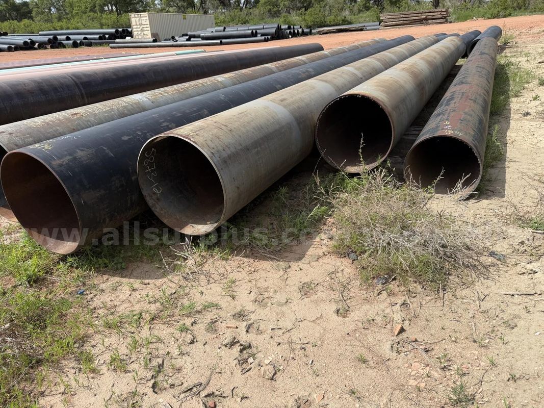 Pipe, Carbon Steel, 12in to 24in, STD, Unused, Qty 15jts
