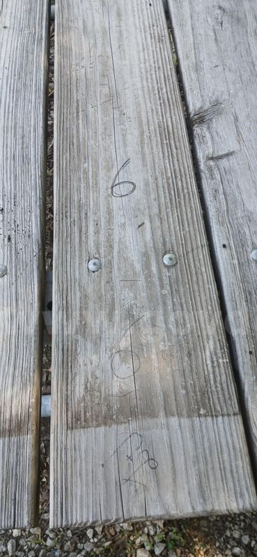 One 8' Picnic Table, galvanized metal frame - #6