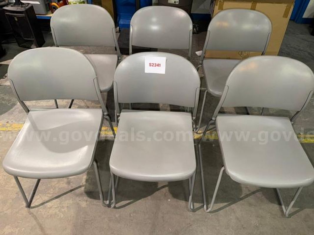 Lot of 6 Grey Classroom Chairs