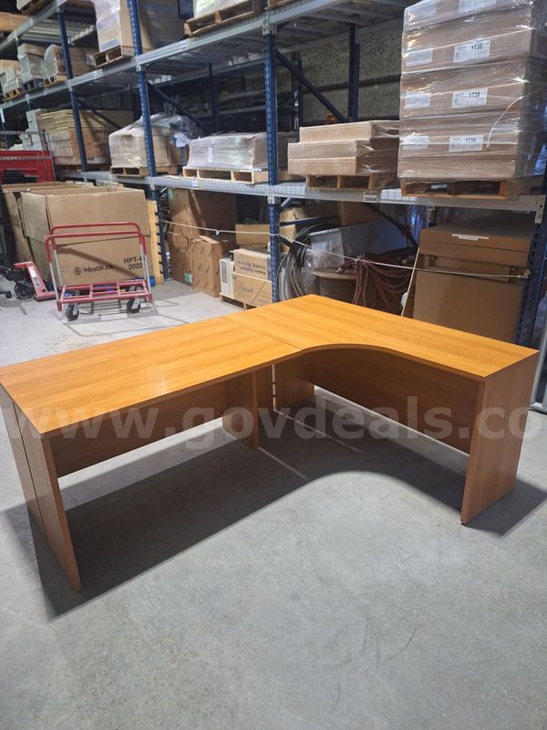 Wood L-Shape 2 Part Desk