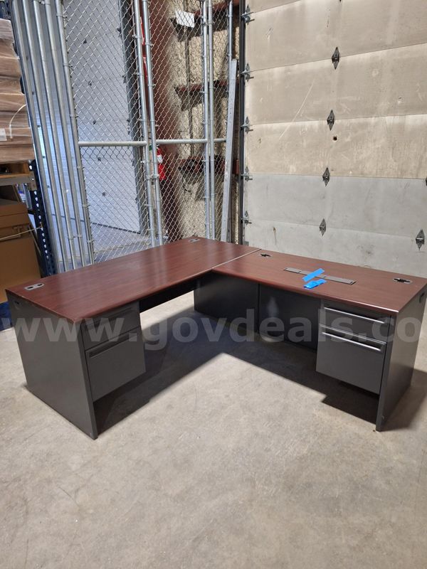 Dark Wood L-Shape (2-Pcs) Desk RH