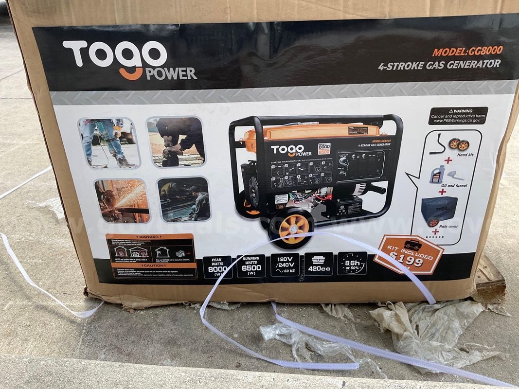New Togo Power 4-Stroke Gas Generator Model Gg8000 8kw