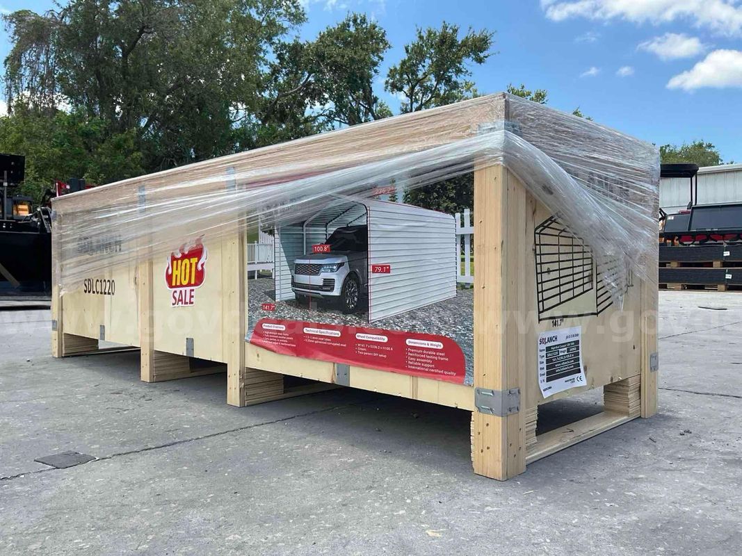 Unused 2026 High-End Carport Model Sdlc1220; 12 Ft X 20 Ft, Fully Enclosed Side Panels, Anti-Rust, Steel
