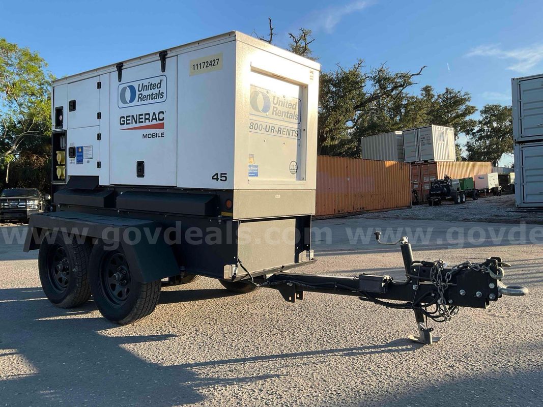 2021 Generac Mmg451f4 Generator, Diesel, Trailer Mounted, 45 Kva, Runs & Operates