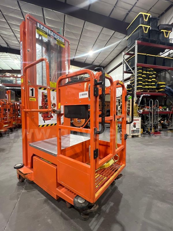 2015 BALLYMORE VERTICAL MAST MAN LIFT, MAX PLATFORM HEIGHT 12FT