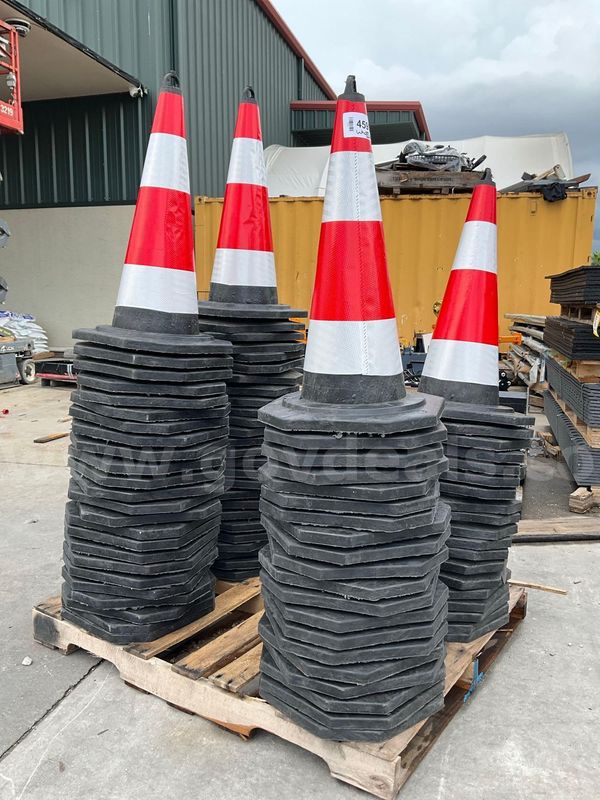 Pallet Of Unused Reflective Safety Traffic Cones; Approx 97 Pcs