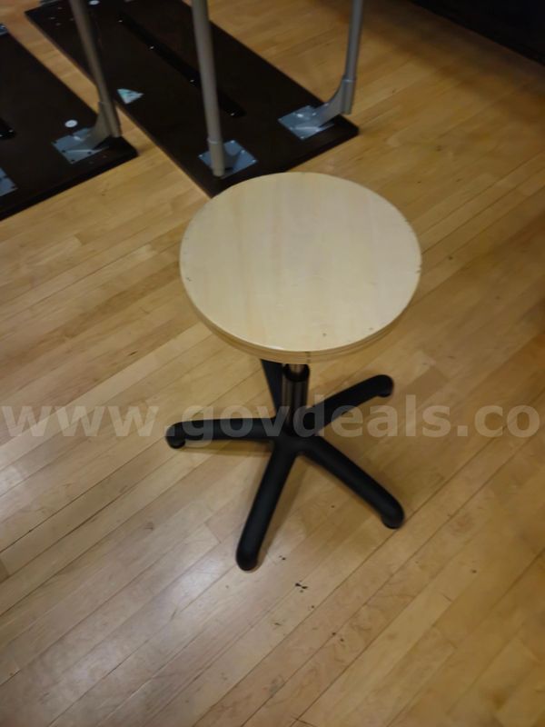 Stool with wooden seat