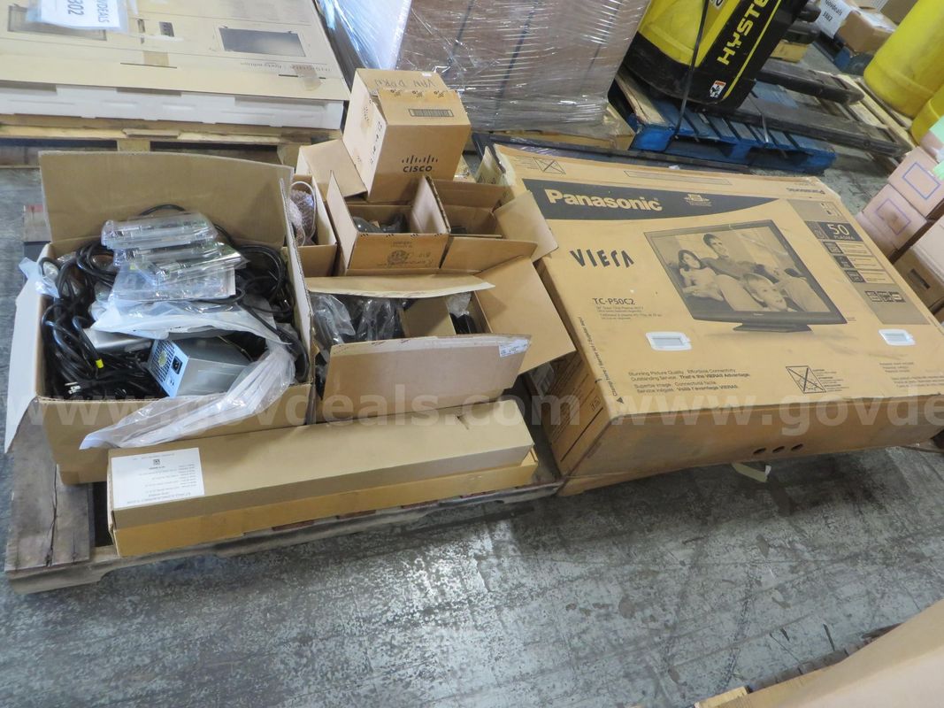 2 pallets miscellaneous electronics. Panasonic TV takes up one pallet.