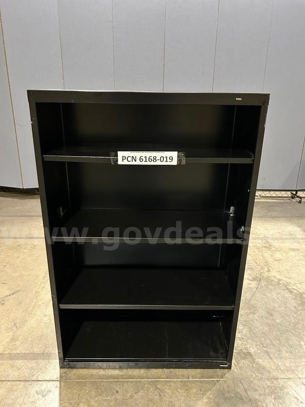 Bookcase, 4 Shelves, Black, Metal