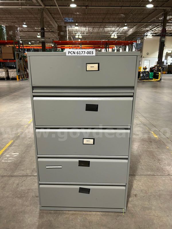 Filing Cabinet, 5-Drawer, Lateral, Metal