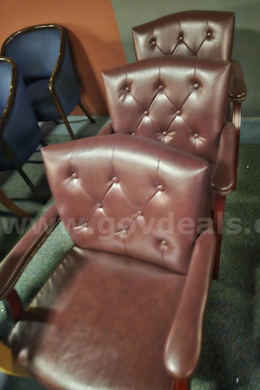Three Burgundy Color Arm chairs - Used