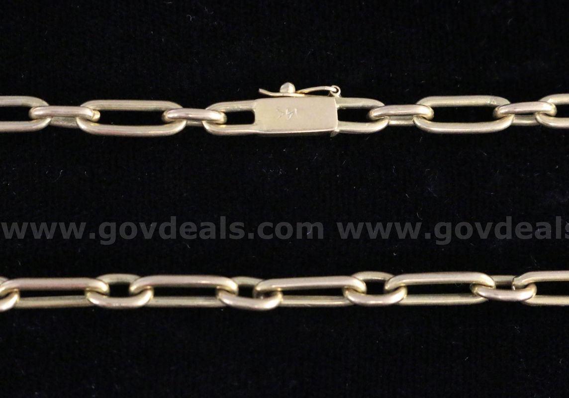 14K Yellow Gold Linked Design Necklace, 29.9 Grams